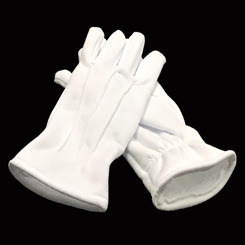 友航10双三筋加绒加厚白手套礼仪阅兵表演执勤站岗防滑保暖防寒用