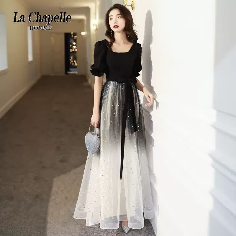 La Chapelle Sport拉夏贝尔宴会晚礼服女2023新款毕业礼服长款气质平时可穿主持人 黑色 M使用感如何?