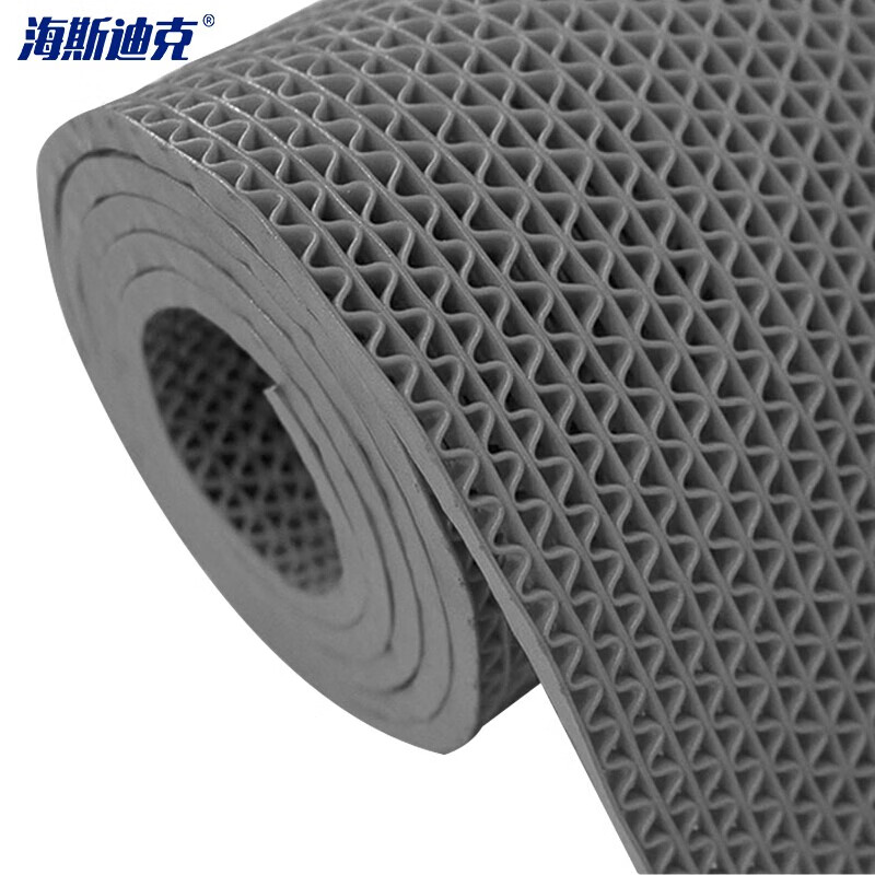 海斯迪克 hk-53 s型镂空防滑垫 网格pvc门垫 灰色厚4.5mm宽0.9m*1m
