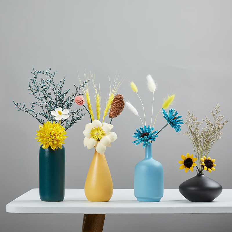 花瓶摆件客厅插花干花装饰北欧ins小陶瓷餐桌电视柜家居饰品轻奢 主图