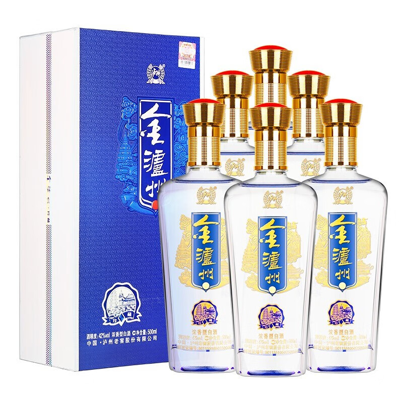 婚宴礼酒喜酒酒水 42度 500ml*6瓶 整箱装 金泸州珍藏hamdegnkw