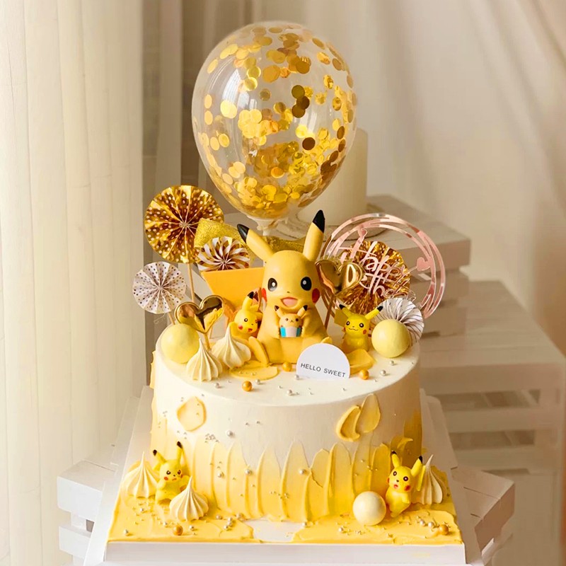 百世今生皮卡丘生日蛋糕儿童男孩数码神奇宝贝精灵宝可梦同城配送当日
