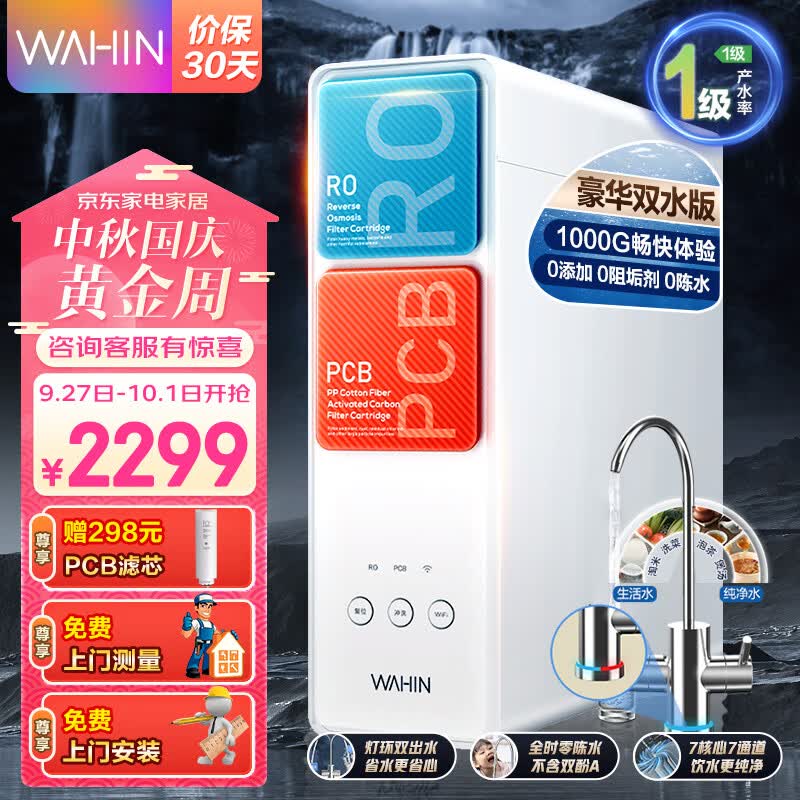 美的出品 家用净水器厨房直饮1000G超大通量家用橱下式净水机 超大通量1000G智能款WAH1000-04高性价比高么？