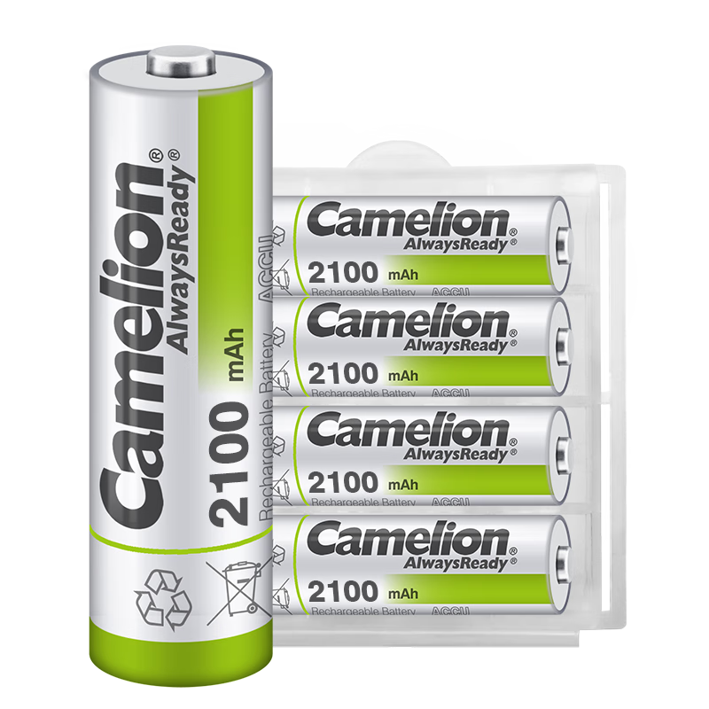 飞狮（Camelion）低自放镍氢充电电池高容量 5号/五号/AA 2100毫安时4节 鼠标/麦克风/玩具/剃须刀1171048