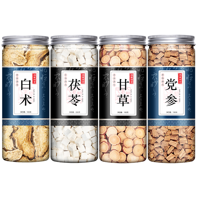 林尚品四君子汤白术茯苓中药材丸祛伏湿膏调理脾胃健500g买1发 4共4罐