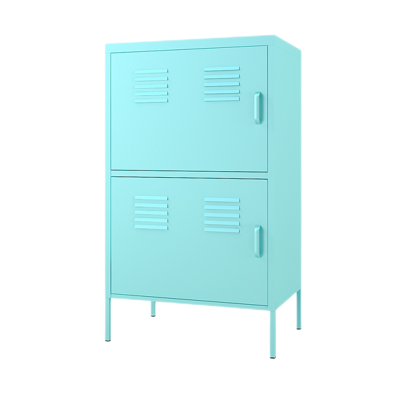 炎恩家用阳台储物柜小衣柜防雨防水防晒玩具收纳杂物露天户外高脚 蓝色