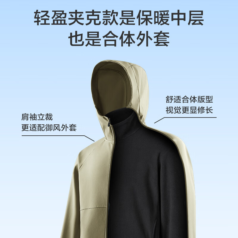 京东京造夹克外套男冲锋摇粒绒衣服女25秋季新款抓绒衣 黑色 L