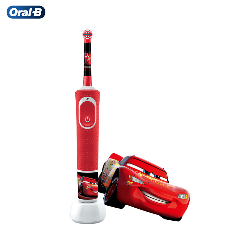 欧乐B儿童电动牙刷 小圆头牙刷全自动计时充电式(3岁+适用)护齿 赛车总动员款 D100Kid 新年礼物