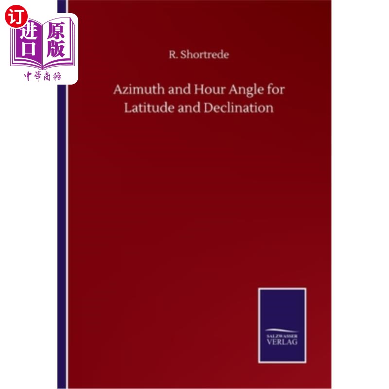 海外直订azimuth and hour angle for latitude and declination 纬度