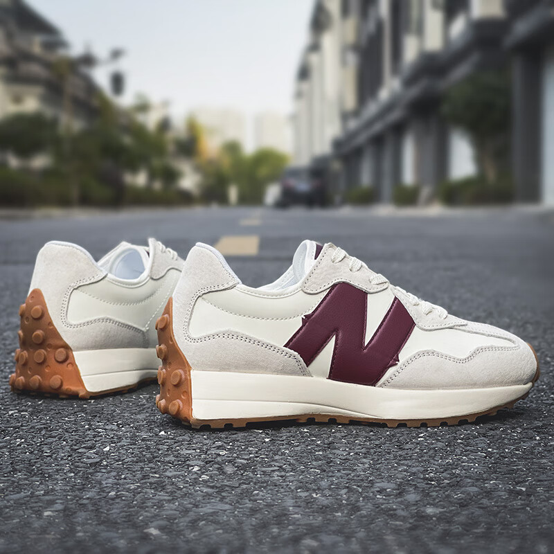 春秋酷跑nb327运动休闲鞋子跑步鞋男女情侣老爹鞋阿甘鞋潮鞋情侣 米绿