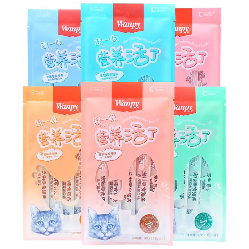 ��Ƥ��Wanpy��ŷһ��Ӫ������è��12g*100֧ ��Ͽ�ζ ��ˮ������