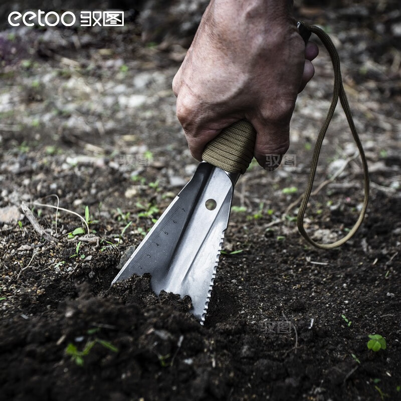 驭图定制求生锹工兵铲手铲不锈钢便携多功能小手铲防