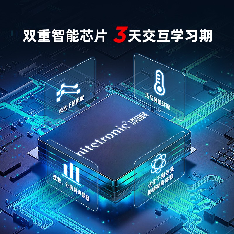 Nitetronic添眠智能止鼾枕Z1防打鼾打呼噜APP检测乳胶枕芯止鼾神器 基础版