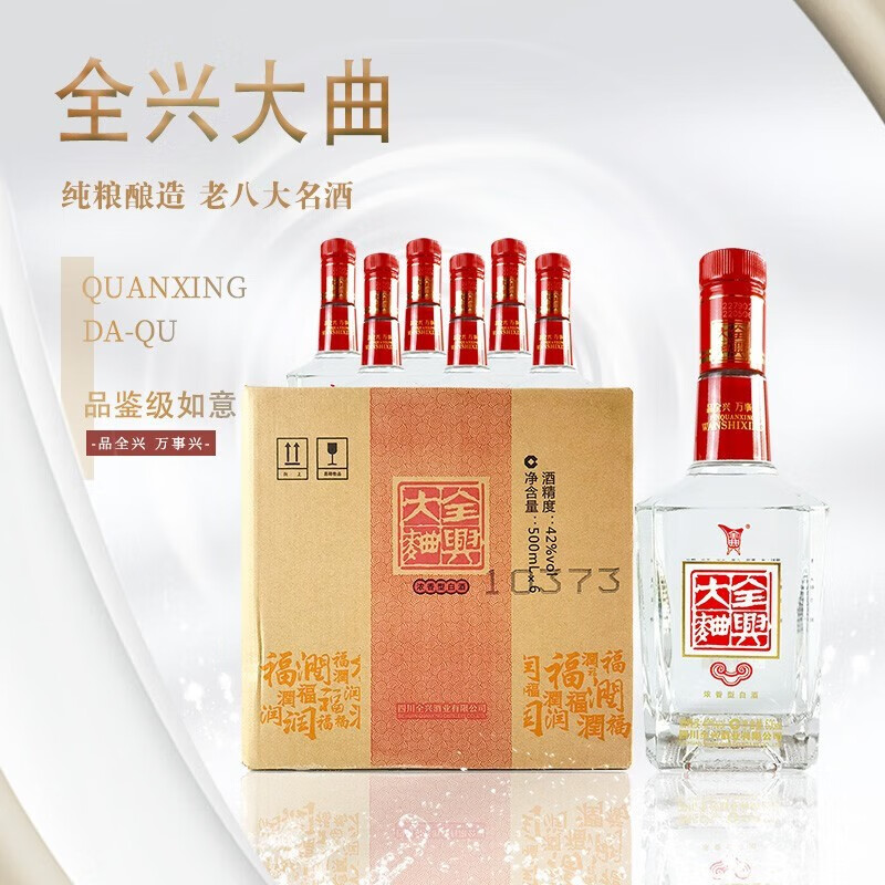 老八大名酒】四川全兴酒浓香型粮食酒口粮酒 白酒整箱装年货送礼 42度