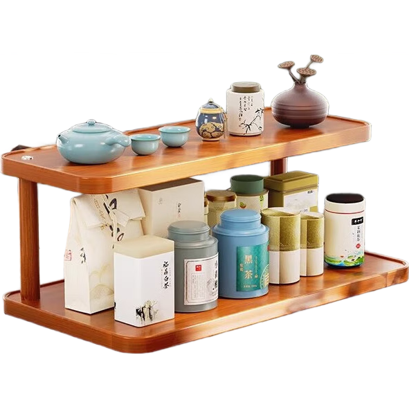 【日销10W】桌面置物架杯子收纳架餐桌台面办公桌上水杯架子茶具 二层桌面置物架-40cm【加厚】