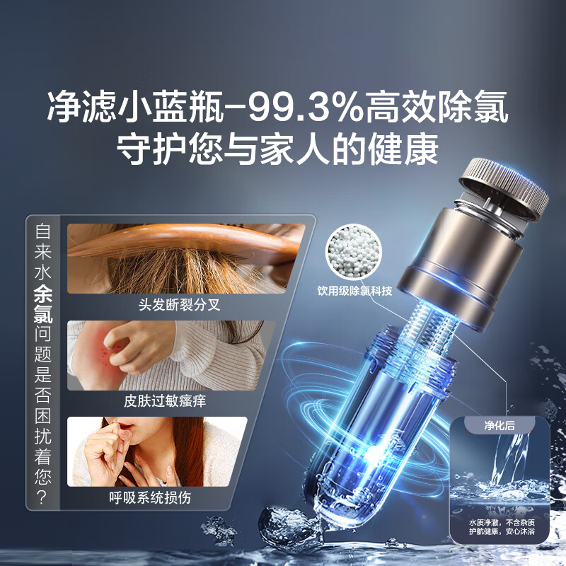 海尔（Haier）60升【小魔盒】小蓝瓶净水洗定制美肤洗浴超薄扁桶双胆家用电热水器3300W变频速热 EC6003-BK5KAU1