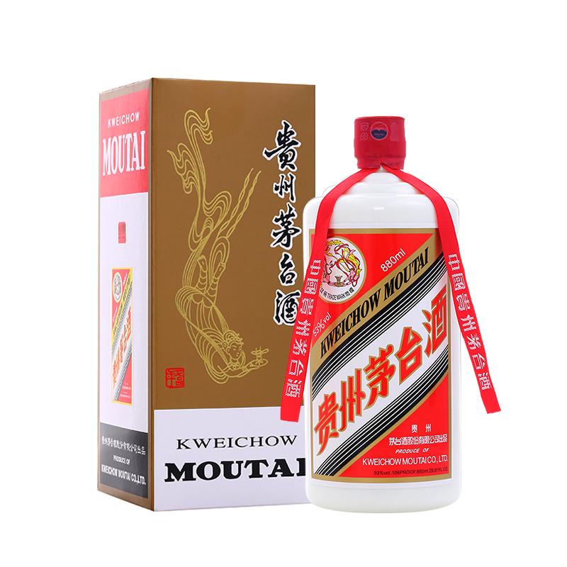 MOUTAI 茅台 飞天茅台 53%vol 酱香型白酒 880ml 单瓶装