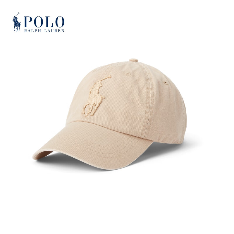 Polo Ralph Lauren 拉夫劳伦 男女同款 24春Big Pony斜纹棉布棒球帽RL52953 250-海滨米色 ONE