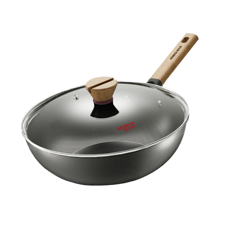 康巴赫（KBH）炒鍋無(wú)涂層精鐵鍋深氮防銹炒菜鍋輕巧爆炒平底煎炒電磁爐燃氣灶用 旋壓精鐵炒鍋 32cm