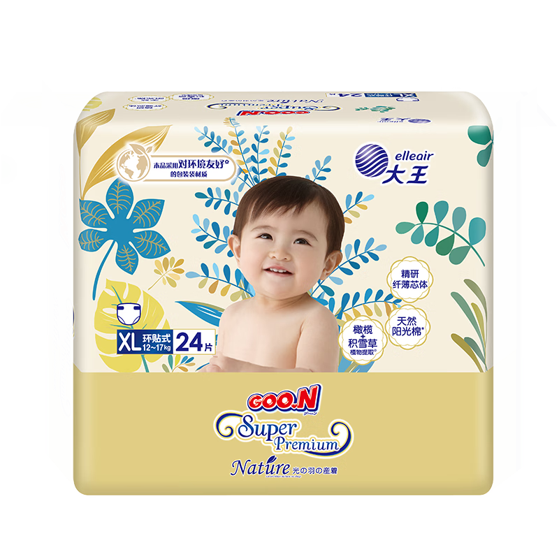 ���ڲ�����������GOO.N�������±�֮Դ ֽ���XL24Ƭ(12-17kg)��ʪӤ�� ˫��ֲ����ȡ