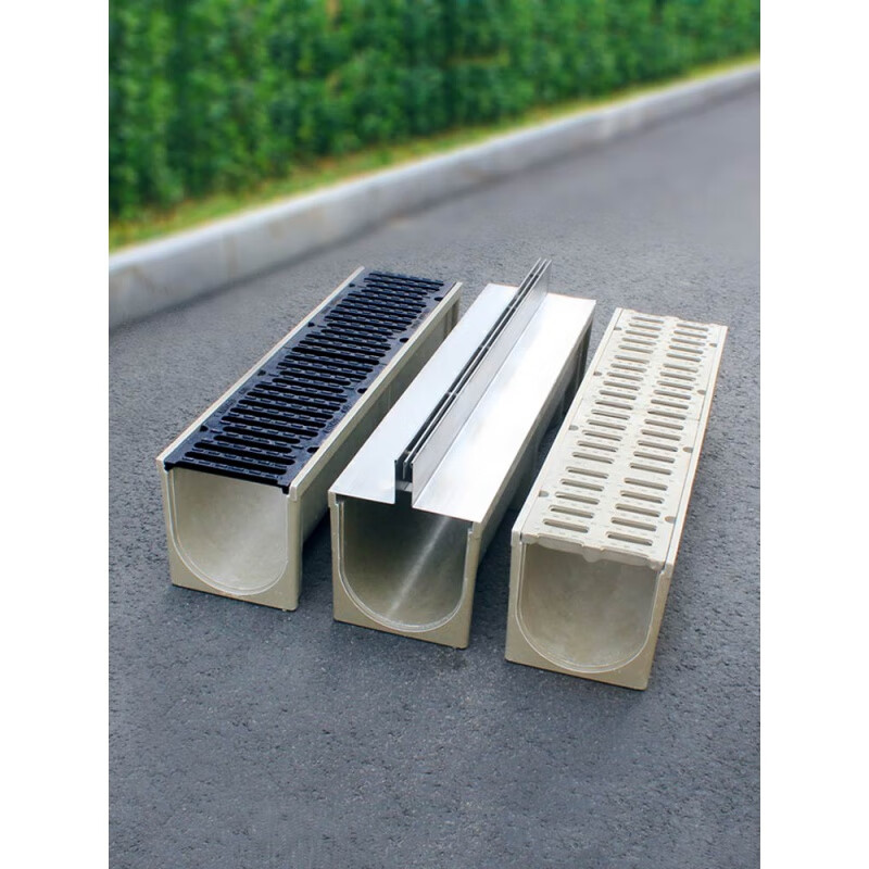 灵镁心相惜树脂混凝土排水沟u型槽成品 缝隙式不锈钢线性塑料盖板庭院
