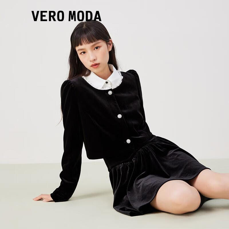 VEROMODA质感丝绒外套短裙套装 S59黑色-下装 160/80A/S