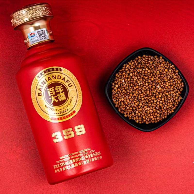 大福酒业 百年大福359上宾酒  窖藏53度纯粮食酱香型白酒坤沙高粱原浆