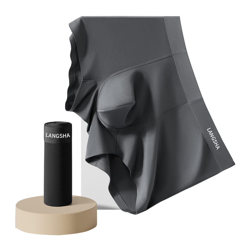 浪莎男士?jī)?nèi)褲男純棉10A抗菌平角褲透氣中腰男式四角褲男生褲頭4條裝