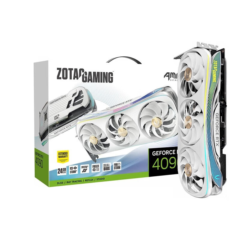 索泰（ZOTAC） 索泰RTX4090 AMP  天启4090 OC 电脑台式机游戏电竞独立显卡新品 RTX 4090 AMP 月白