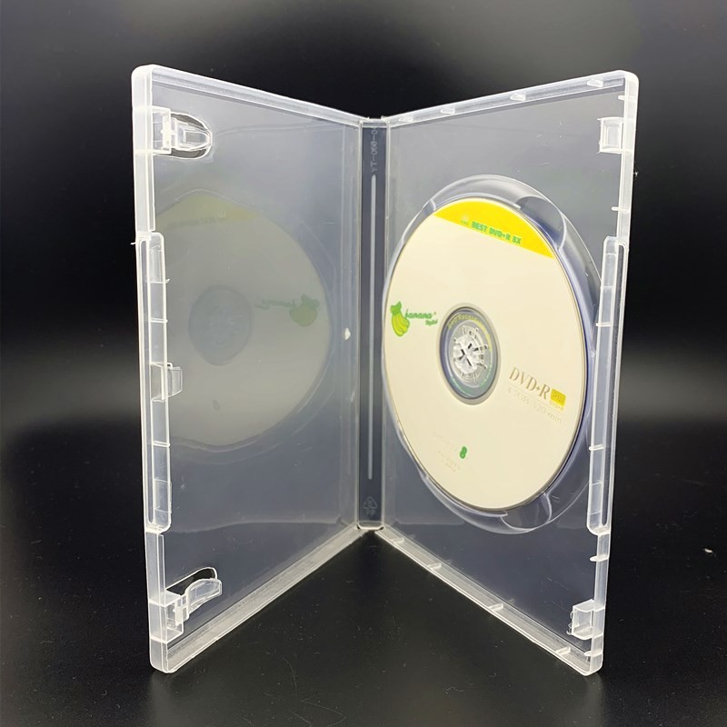 绿文 光盘盒DVD透明盒正方形可插封面扇形CD收纳盒单PP光盘袋 加长/单面可插封面光盘盒10个/包