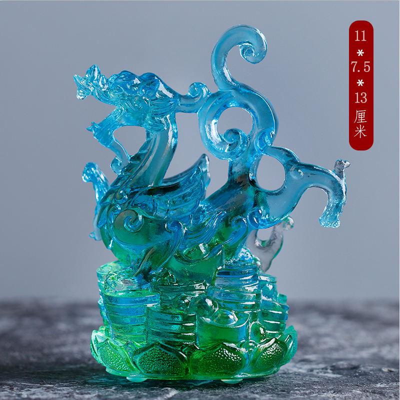 古韵琉璃琉璃摆件四神兽青龙白虎玄武朱雀办公室礼品家居饰品 青龙
