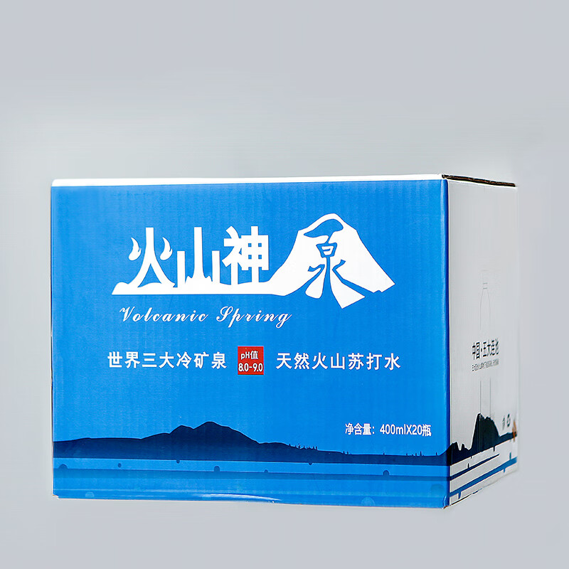 火山神五大连池天然苏打水 弱碱性矿泉水 400ml*20整箱无气饮用水