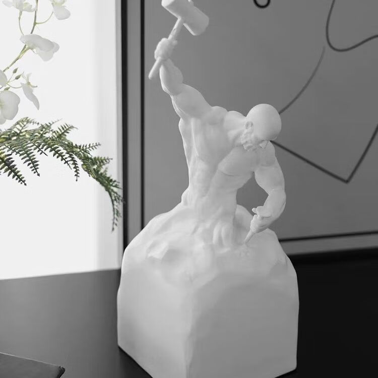 流彗塑造自己雕塑创意简约现代办公室艺术人物摆件样板间客厅书房柜雕