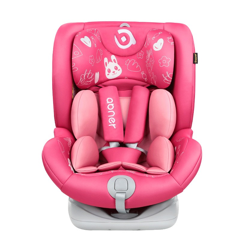 阿布纳Abner 婴儿童安全座椅汽车用0-4-12岁 360度旋转可躺isofix硬接口 宇航员008（萌萌兔）