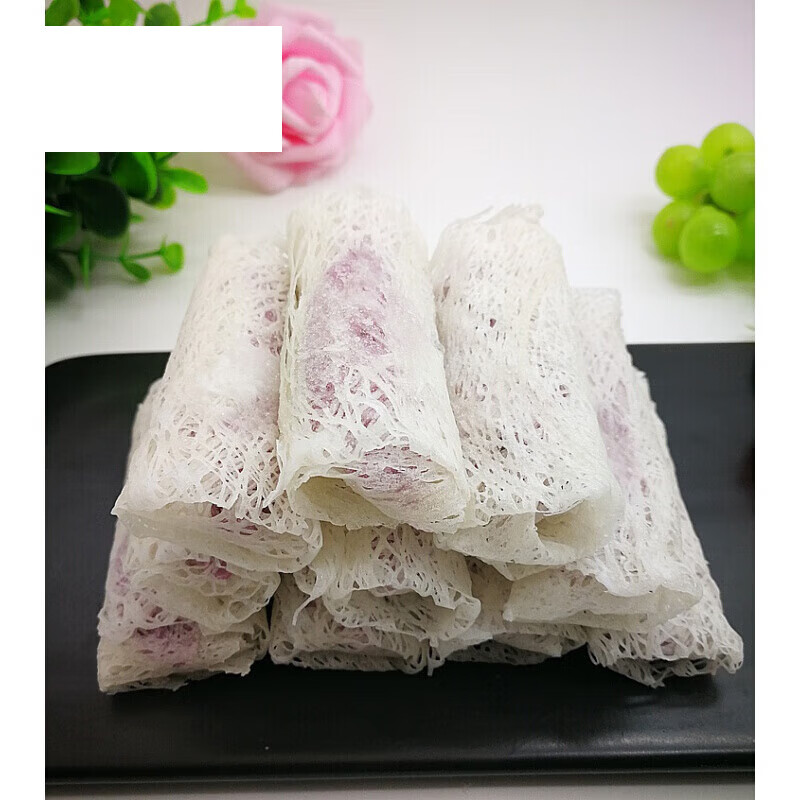 虎钢馋银丝山药卷10个半成品油炸甜点心小吃紫色香脆春卷酒店糕点