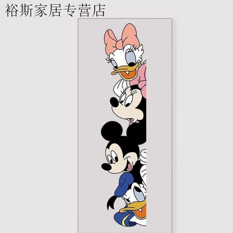 推拉门防撞装饰浴室厨房贴画粘贴 迪斯尼队伍叠叠乐 向左(胶面自粘