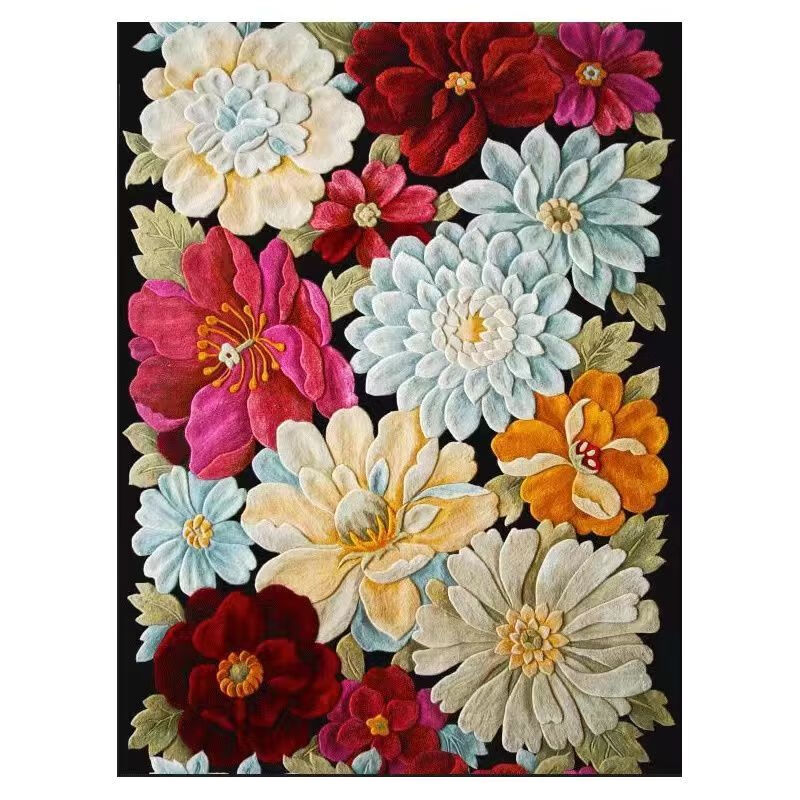 地毯卧室床边毯茶几家用走廊过道入户门垫地垫进门门口脚垫 盛世牡丹