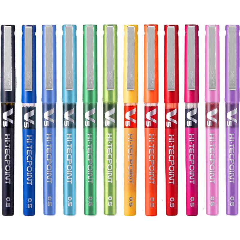 拍3件 日本百乐（PILOT）BX-V5 直液式走珠笔中性笔 0.5mm针管水笔签字笔 彩色学生考试笔 12色装 226.62元（合75.54元/件)