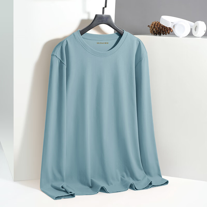 菲尔真维斯集团秋季长袖t恤男浅米色基础款宽松简约男款内搭秋衣上衣