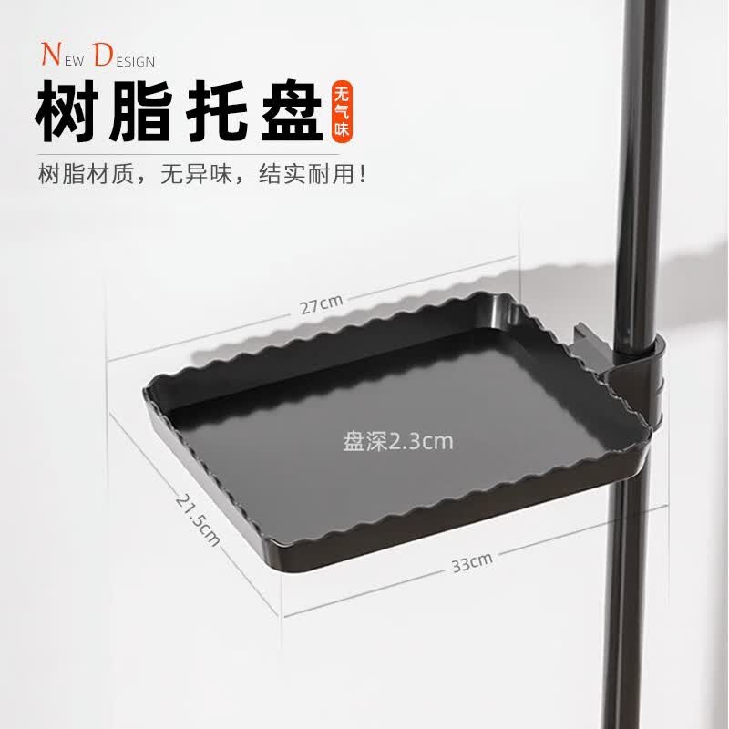 西子小筑厨房调料置物架顶天立地多层收纳架多功能台面转角放调味品架子 黑色3层 适用高80~110CM 加粗/层距可调