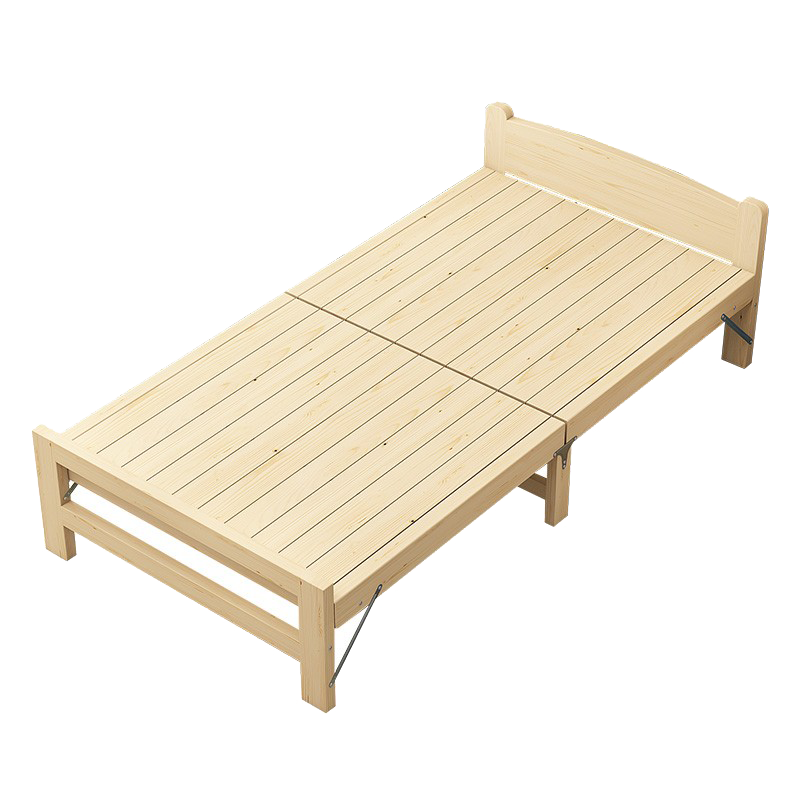 折叠床单人床实木家用午休床简易出租房木板床1.2米1米办公室经济双人床90行军床木质小床 镂空式80宽加强款 +枕头+床垫