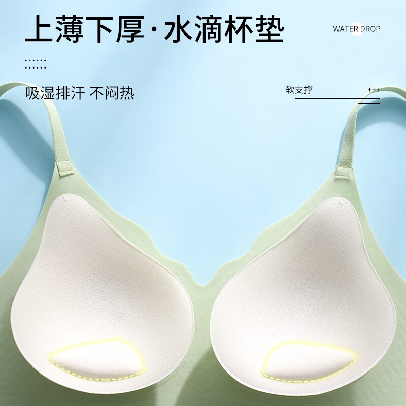 华婷露（Huatinglu） 无钢圈文胸大码薄款蕾丝睡眠胸罩养护内衣女简约全罩杯美背性感 背扣款-灰兰色 L (适合36/80A B C罩杯)