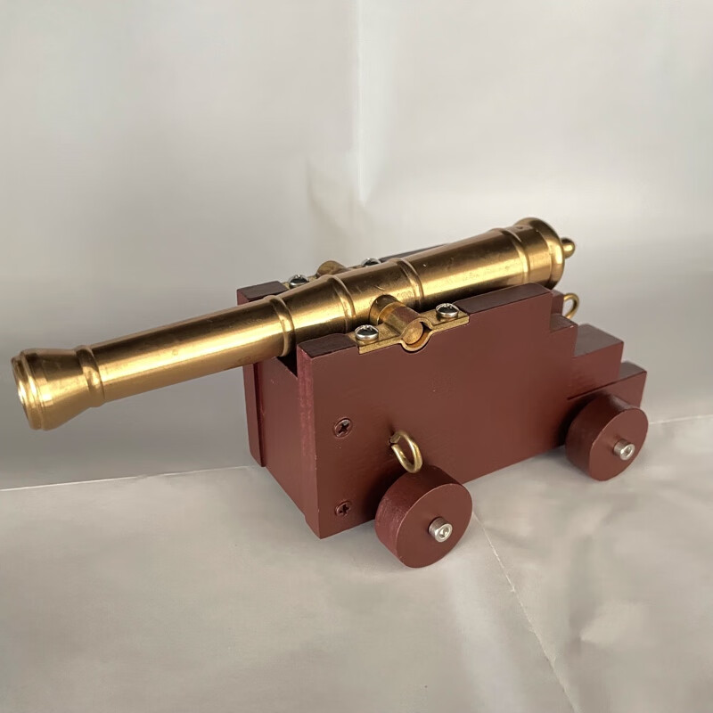 仿古十六世纪风帆舰侧舷炮黄铜大炮模型摆件黄铜实木工艺品