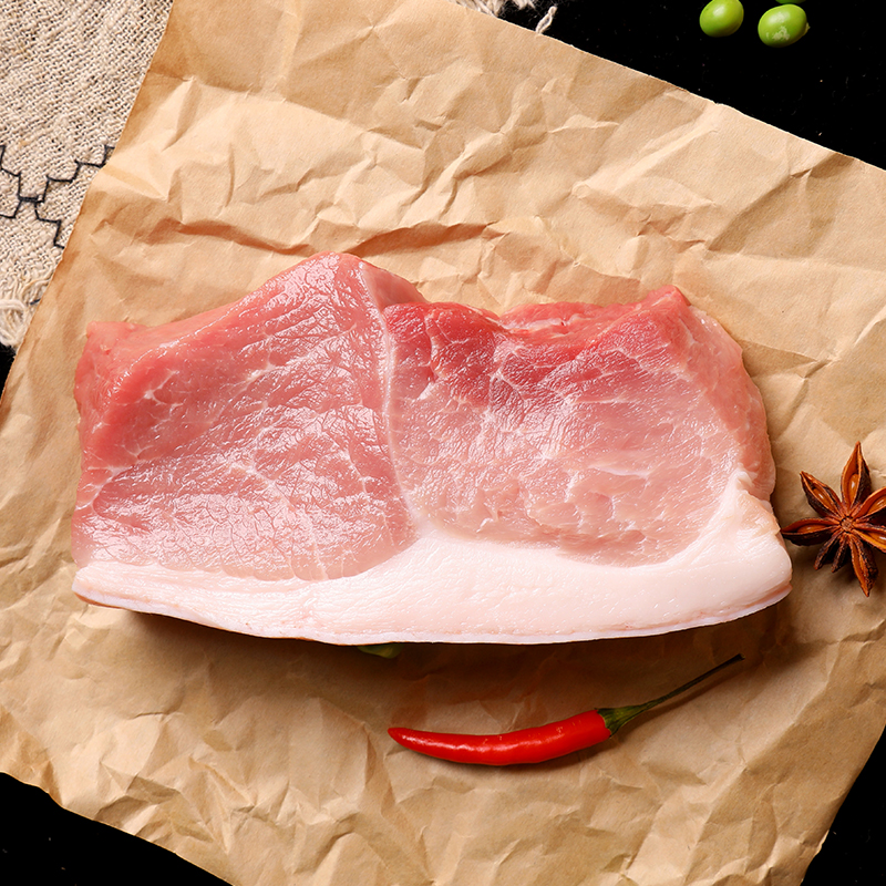 猪领鲜东辽黑猪腿肉400g新鲜林间散养土猪肉带皮精肉瘦肉带膘后臀尖