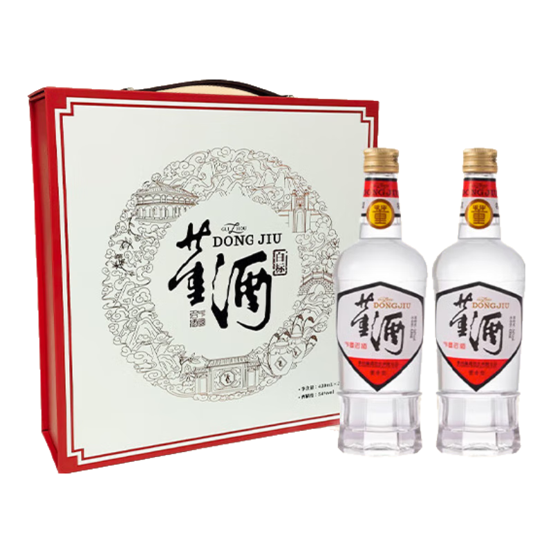 董酒  復刻 白標 董香型白酒 54度 430ml*2瓶  禮盒裝 中秋送禮