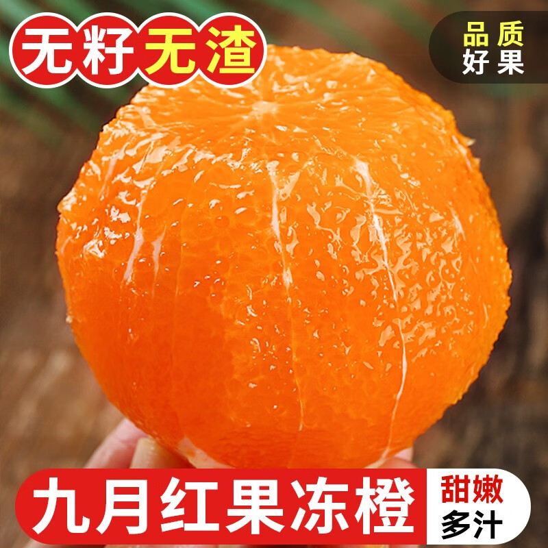 探味君 湖北九月红橙子 果冻橙新鲜水果 3斤 60mm(含)-65mm(不含)