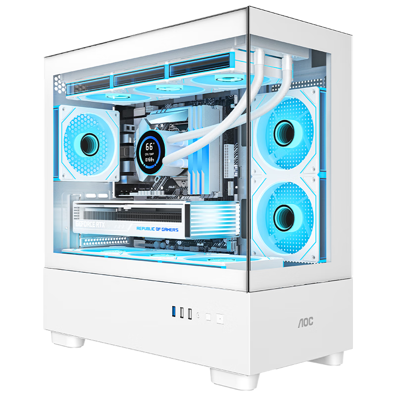 AOCCG393Wɫ Ϸ̨ʽ ˫沣/MATX/360ˮ/9λ/270ȫ/·ֲ