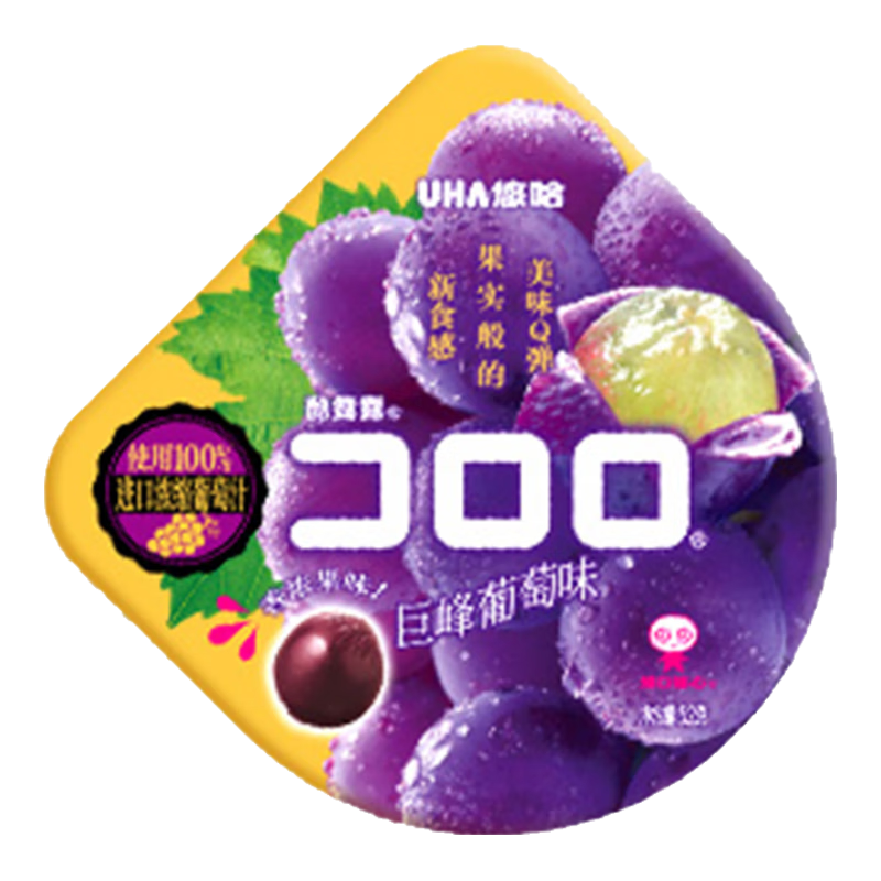 悠哈 酷露露果汁软糖 52g 葡萄味 国产网红零食糖果 爆浆软糖喜糖 