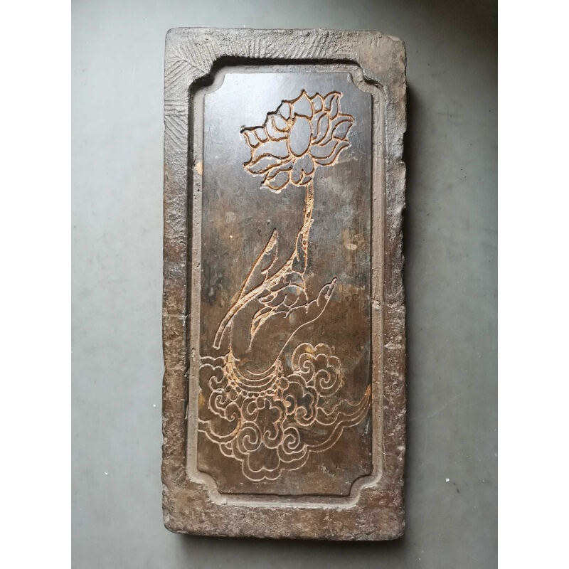 花栏汉砖茶盘汉砖小铺汉砖茶台古砖砚台壶承干泡台茶盘佛指拈花拈花手
