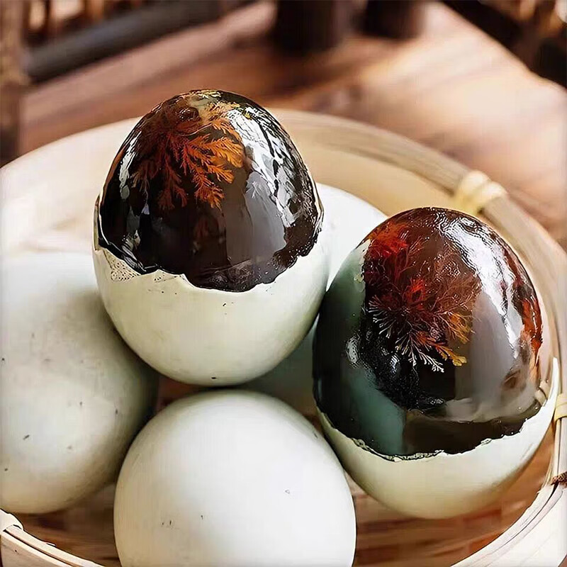 辛泊松花蛋皮蛋溏心蛋新鲜鸭蛋腌制松花皮蛋无铅变蛋即食蛋类 6枚 300g